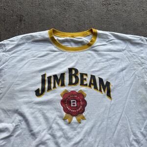 Jim Beam Vintage Beer Ringer Shirt Size XL 2000s
